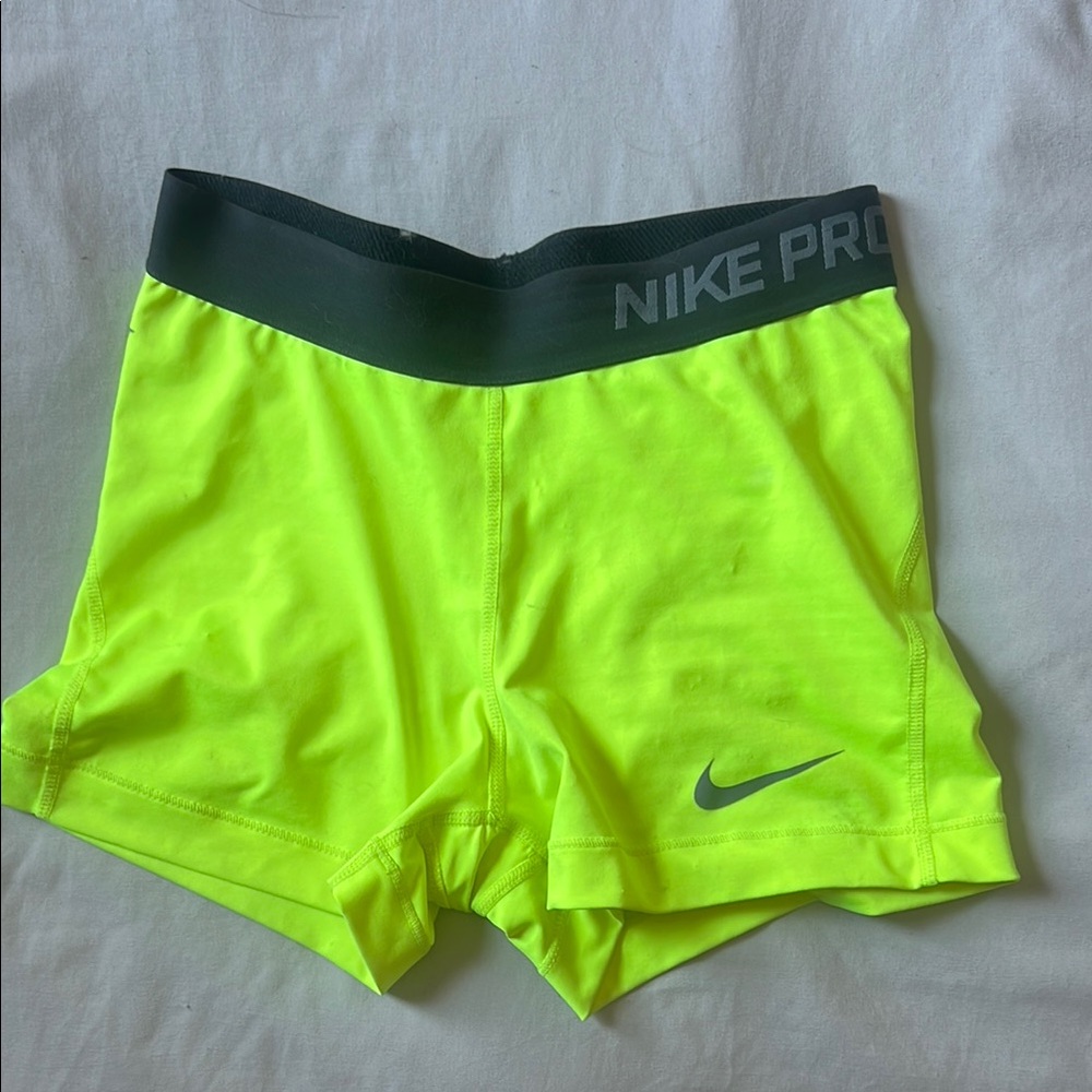 Nike Pro Neon Green Shorts